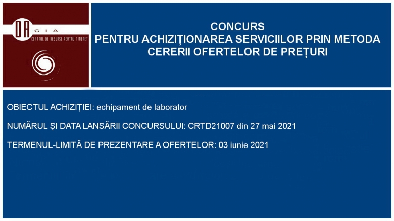 Invitație la concurs pentru achiziționarea unui echipament de laborator
