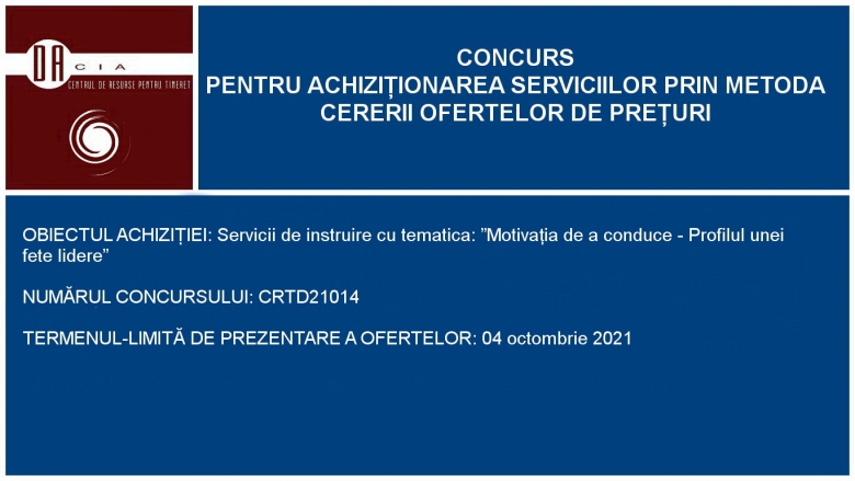 Termen extins: Concurs pentru achiziționarea serviciilor de instruire